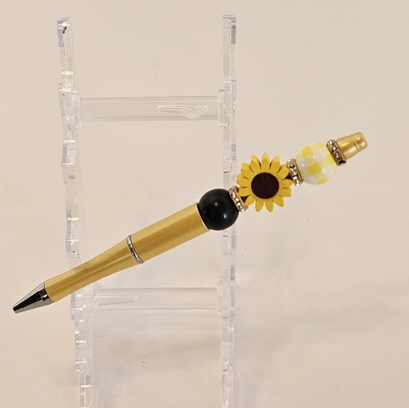 Hand Crafted Halloween Pens Fall & Floral Beaded Set of 3 Ballpoint Black Ink 6" - Picture 7 of 17